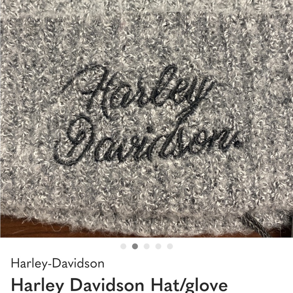 Harley-Davidson Gray Knit Hat and Glove Set